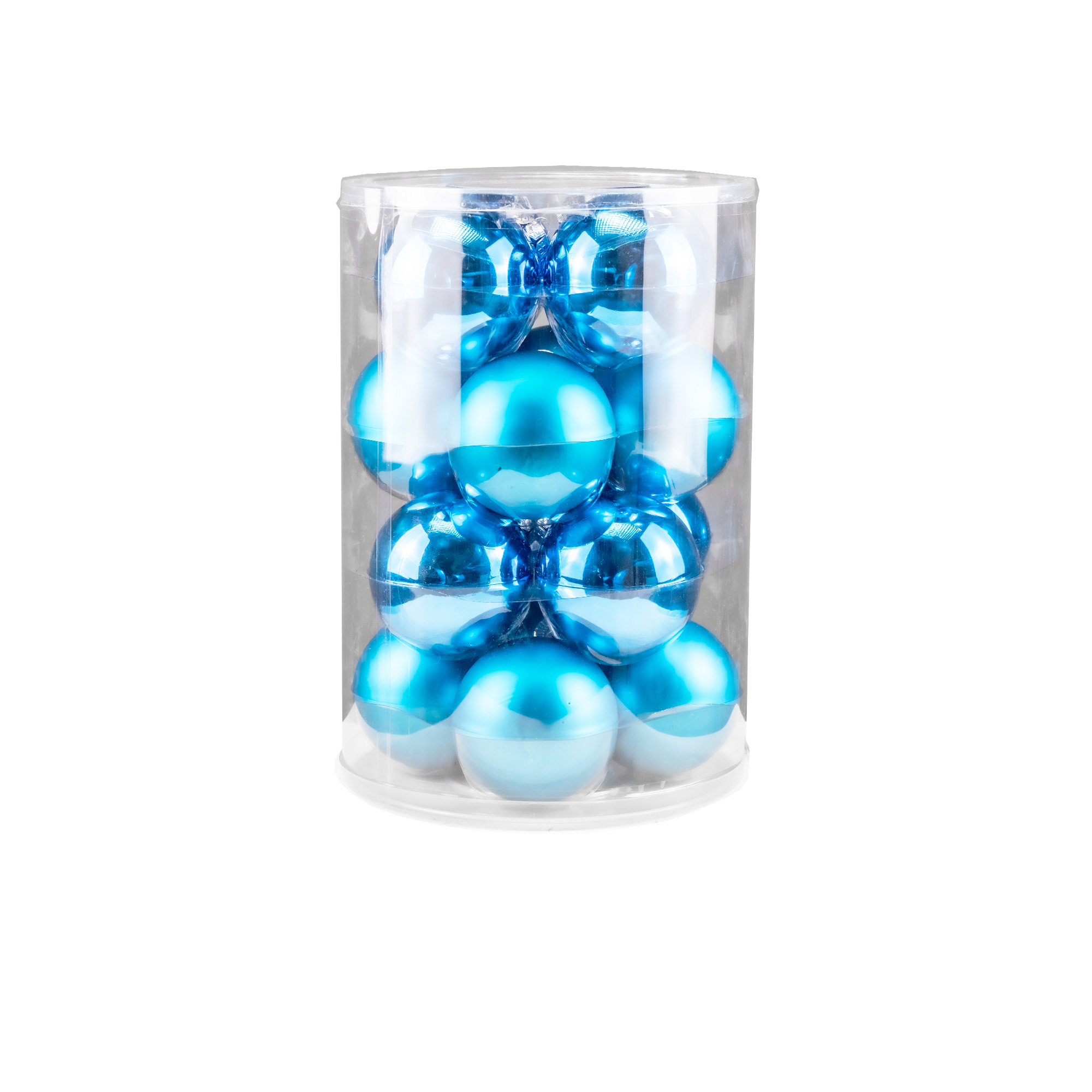 Glass christmas balls, plain , 16 pcs